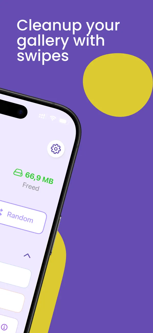 FlickClean showing storage freed on an iPhone that was full