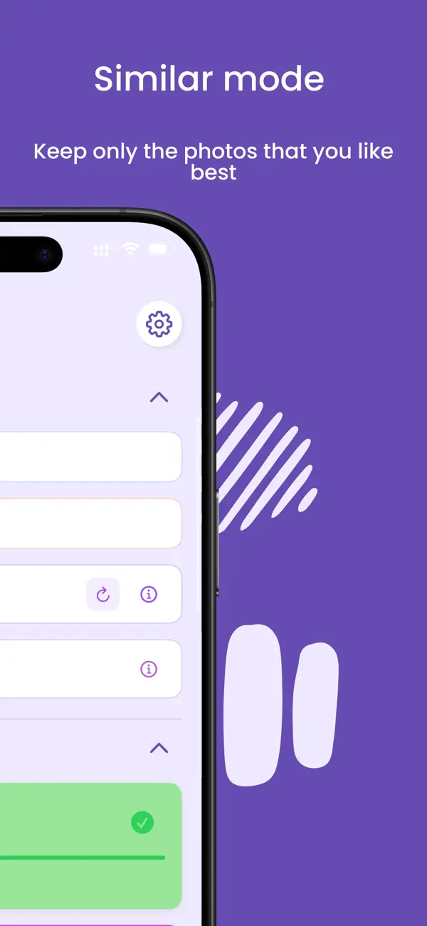 FlickClean Similar mode grouping duplicate photos on iPhone so you keep only the best shot